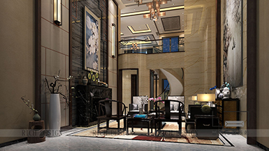 龍軍花園中式風(fēng)格440平裝修設(shè)計